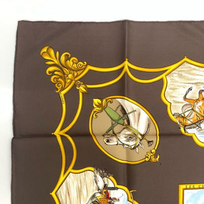 Grade Hermes Carre 90 LES Chevaux DES Moghols Mughal Dynasty Horse Scarf 100%