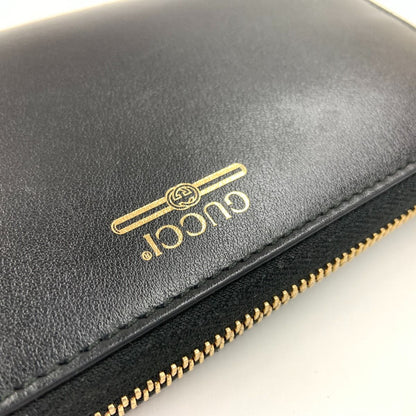 Gucci Logo Zip Around Wallet Round Zipper Long Wallet 547591 Black