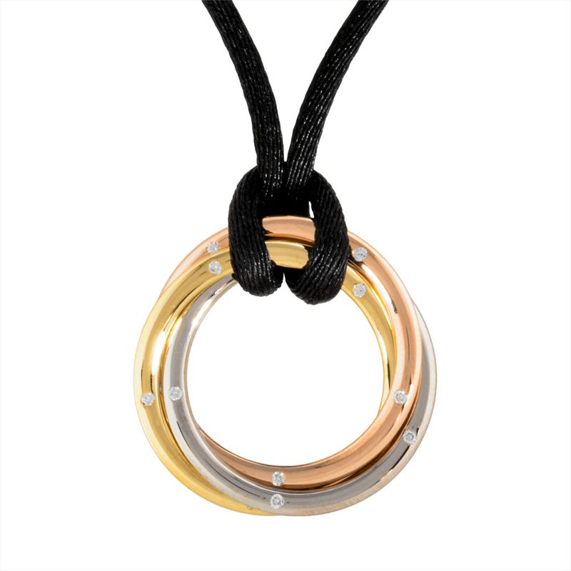 Cartier Trinity Necklace Diamond 18K Yellow Gold 128g 18K White Gold 18K Pink