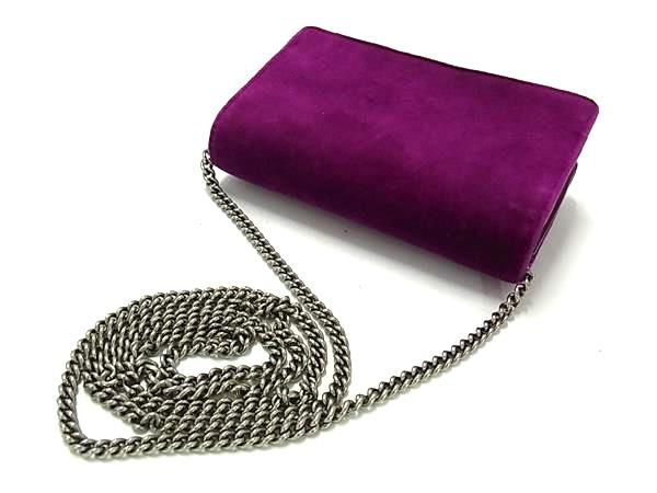 Gucci 476432 2134 Velour Chaihoulder Bag Crossbody Ladies Purple Bk6303