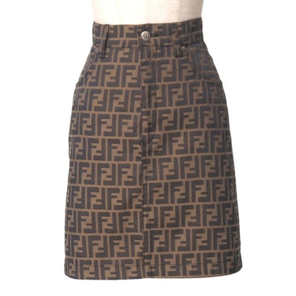 Fendi Mini Skirt Size 38 FF Double F Zucca Allover Tight Skirt 20250724 Ra5597