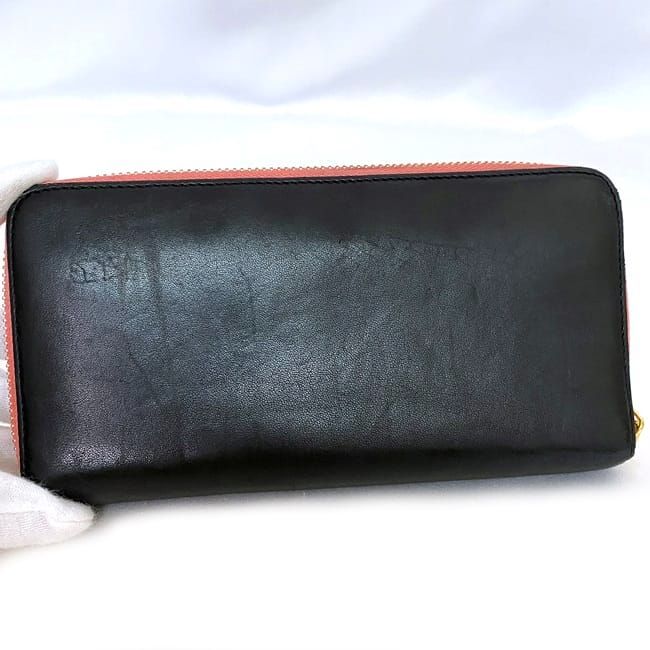Loewe Round Zipper Long Wallet Black Pink Anagram Wallet
