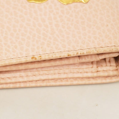 Gucci Wallet GG Marmont Butterfly 499361 Leather Pink Beige Gold Hardware Women