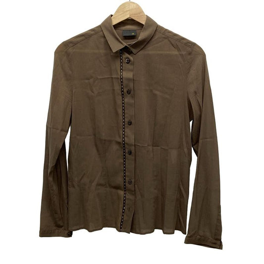 Fendi Long Sleeve Shirt Blouse Size 40 M Women - Brown