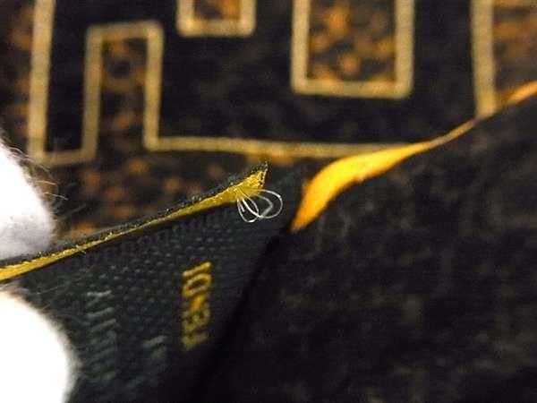 Fendi 100% Silk Scarf Handkerchief With Zucca Pattern Ladies Brown