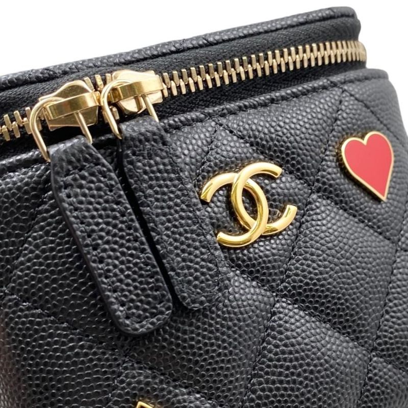 Chanel Shoulder Bag Small Vanity Bag Ap3078 Matelasse Caviar Skin Coco Mark