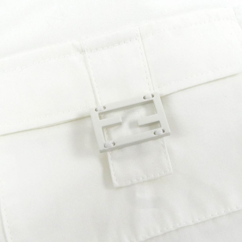 Fendi 2022 Fs1086 100% Cotton FF Logo Hardware Multi Pocket Long Sleeve Long