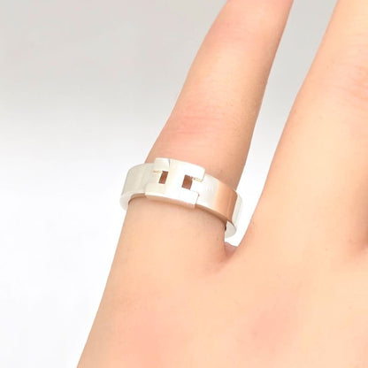 Hermes New Hercules Ring 49 Approx Size 9 Engraved A And D H Logo Star Ring