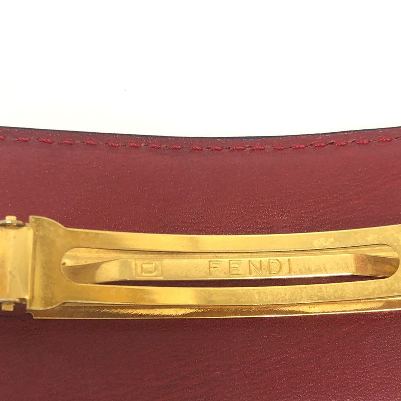 Fendi Barrette Logo Leather Red