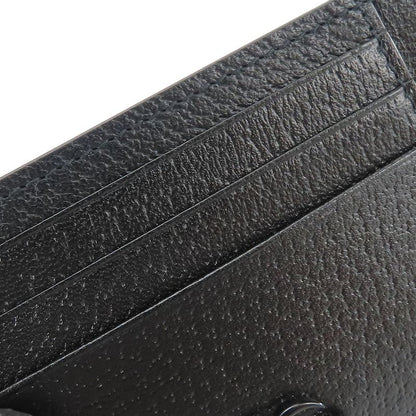 Gucci Card Case 722734 Double G Leather Black Small Everyday Use Ladies Men