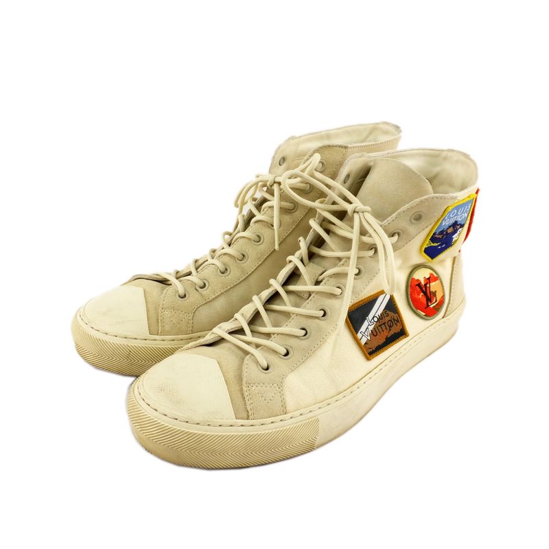Louis Vuitton High Cut Sneakers - Tattoo Line Patch Notation Size 7