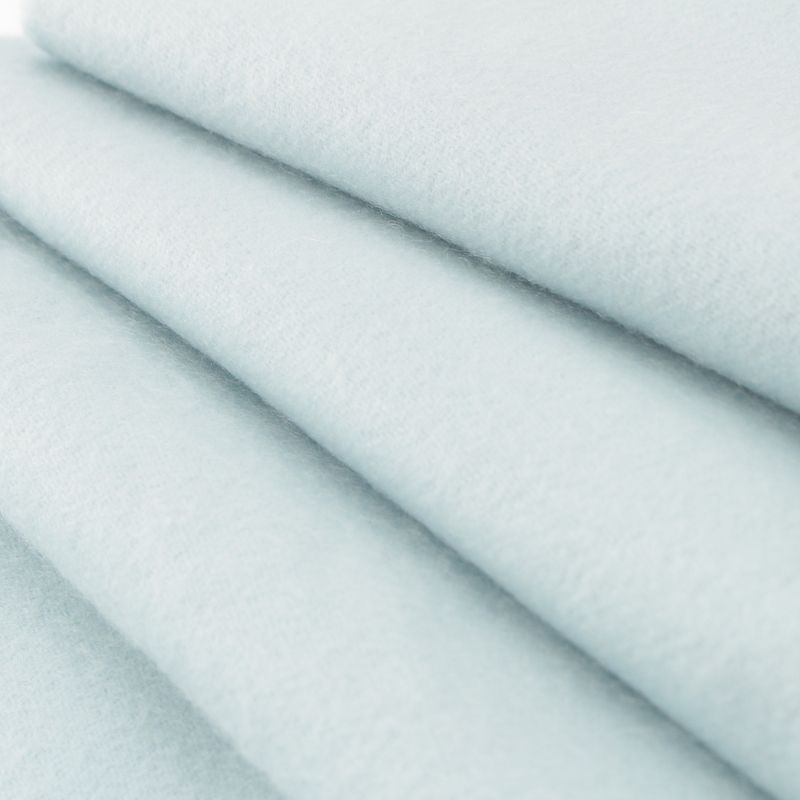 Hermes Cashmere Logo Embroidery Fringe Scarf Blue