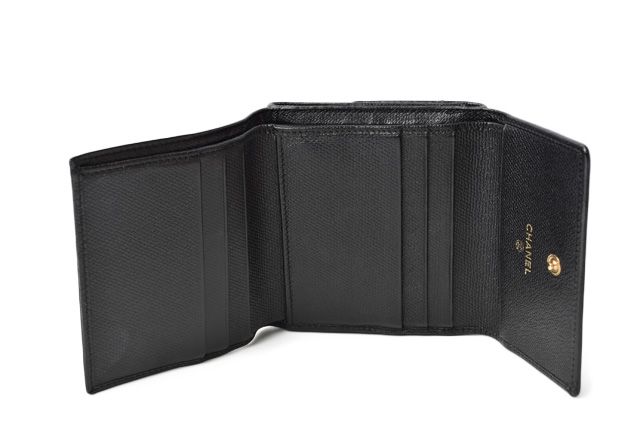 Chanel Foldable Wallet A20902 With Double Hooks Black