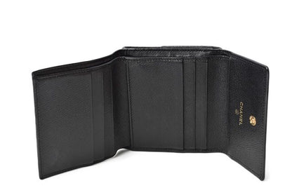 Chanel Foldable Wallet A20902 With Double Hooks Black