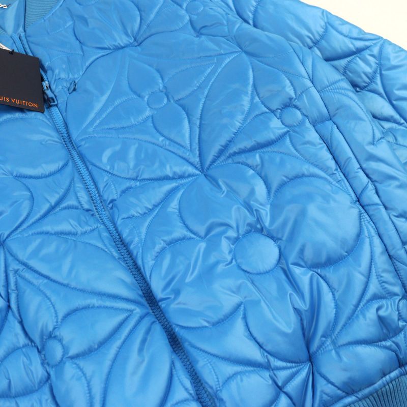 Louis Vuitton 22SS Hlb51e Monogram Quilted Blouson Jacket With Flower Logo