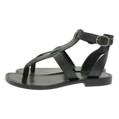 Celine - Ankle Strap Flat Sandals - 36 - Black - Women's
