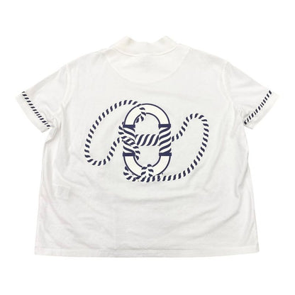 Hermes Short Sleeve T-Shirt Cartouche Mock Neck 3e4621dl Size 34 Backpack Print