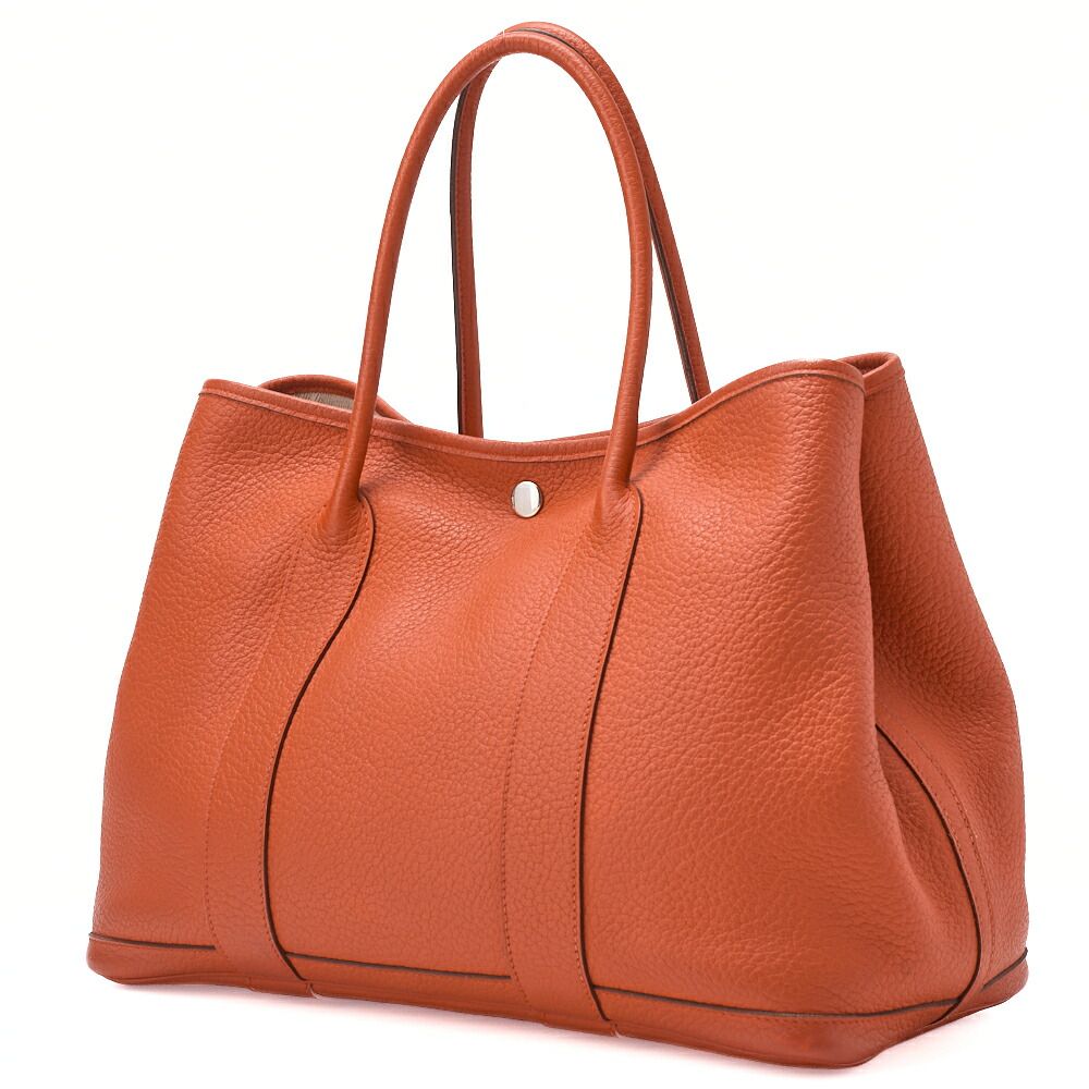 Hermes Garden Party PM Handbag Negonda Capucines Capucine Silver Hardware