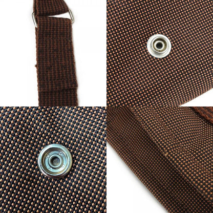 Hermes Shoulder Bag Bassas PM Her Line Canvas Brown Silver Hardware Casual