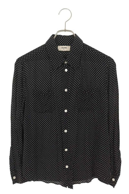 Celine 20zy3169d Viscose Dot Long Sleeve Shirt Men 38