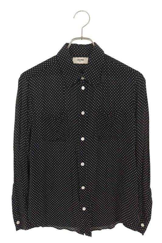 Celine 20zy3169d Viscose Dot Long Sleeve Shirt Men 38