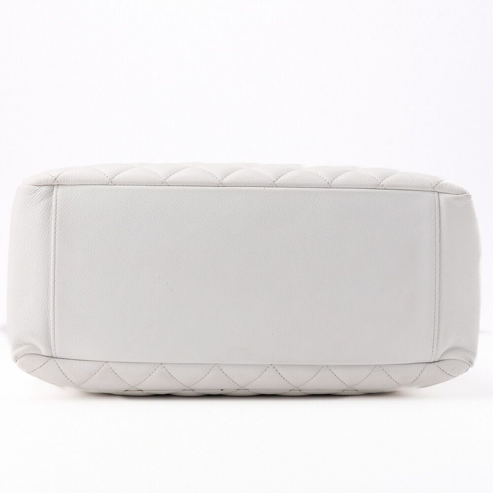 Chanel Matelasse GST Coco Mark Double Chain Shoulder Caviar Skin White With