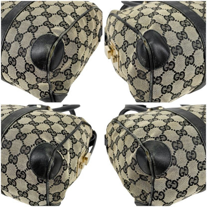 Gucci GG Canvas Mini Boston Bag Handbag GG Pattern Navy Dark Blue