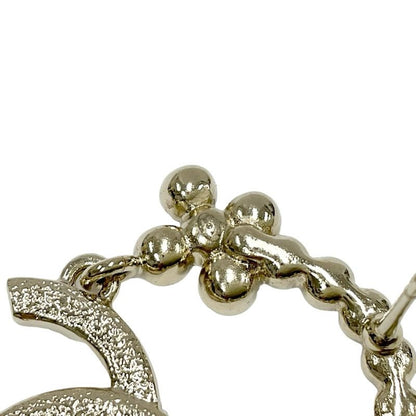 Chanel Earrings Earring Gold Coco Mark Flower Rhinestone