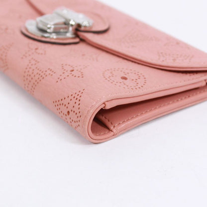 Louis Vuitton Portefeuille Amelia Mahina Leather Pink Wallet Silver M58157