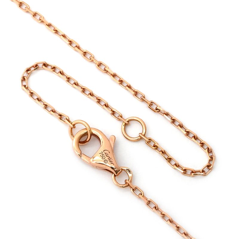 Cartier Necklace Logo Double C 18krg Diamonds Rose Gold 750rg 18k 18k Diamonds