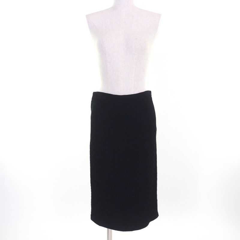 Gucci 771291 GG Pattern Knee-length Tight Skirt Bottoms Black 36 Hanger Made In