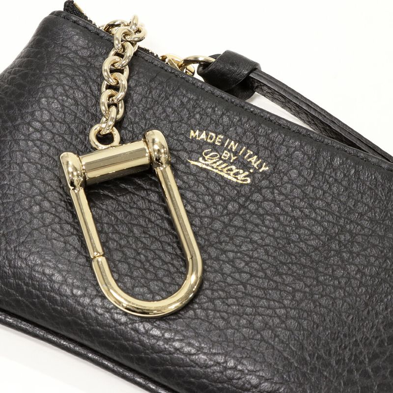 Gucci Coin Case Key Case With Key Ring Calf Black 368879