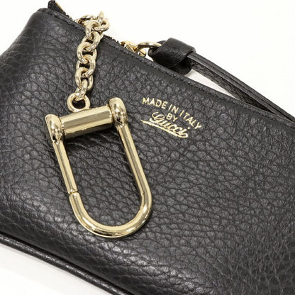Gucci Coin Case Key Case With Key Ring Calf Black 368879