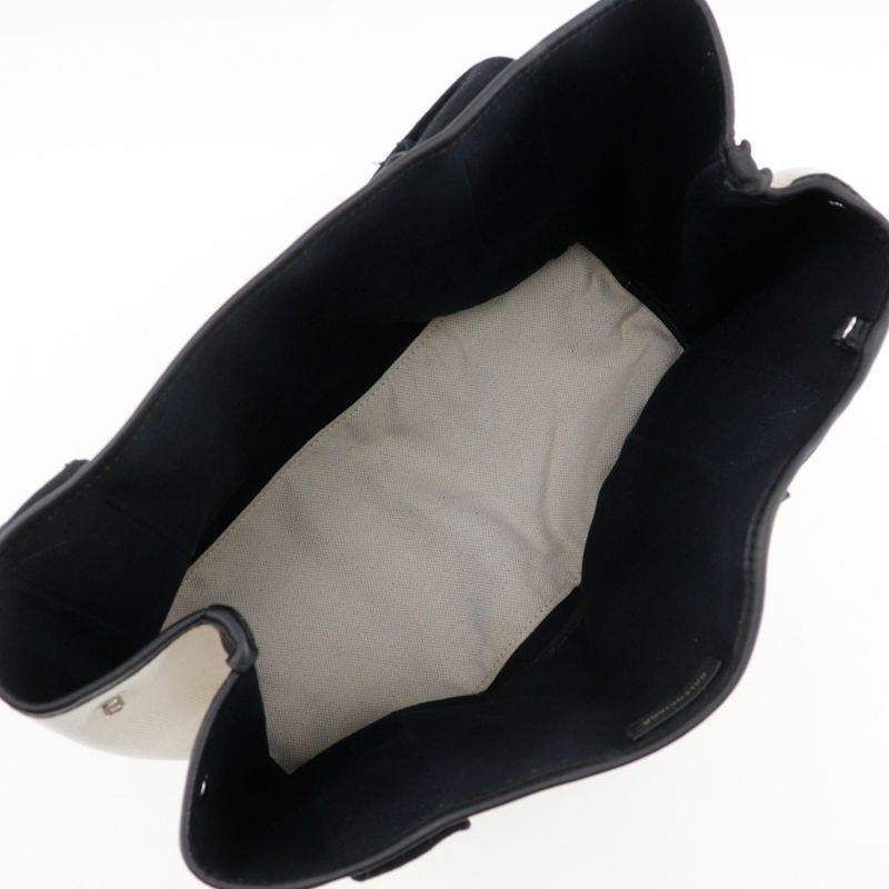 Balenciaga Cabas S Tote Canvas White/black Women's Handbag