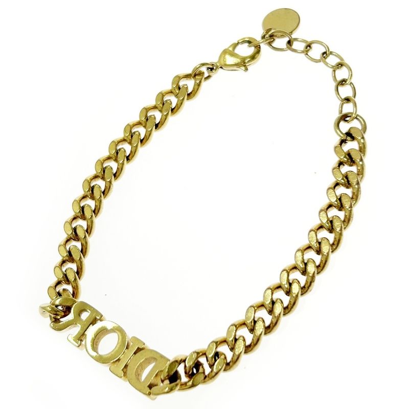 Christian Dior GP Rhinestone Dior Evolution Logo Bracelet Gold 368365 Bracelet