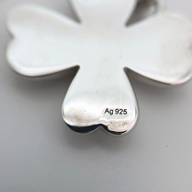 Gucci Clover Necklace Silver Polished Ag 925