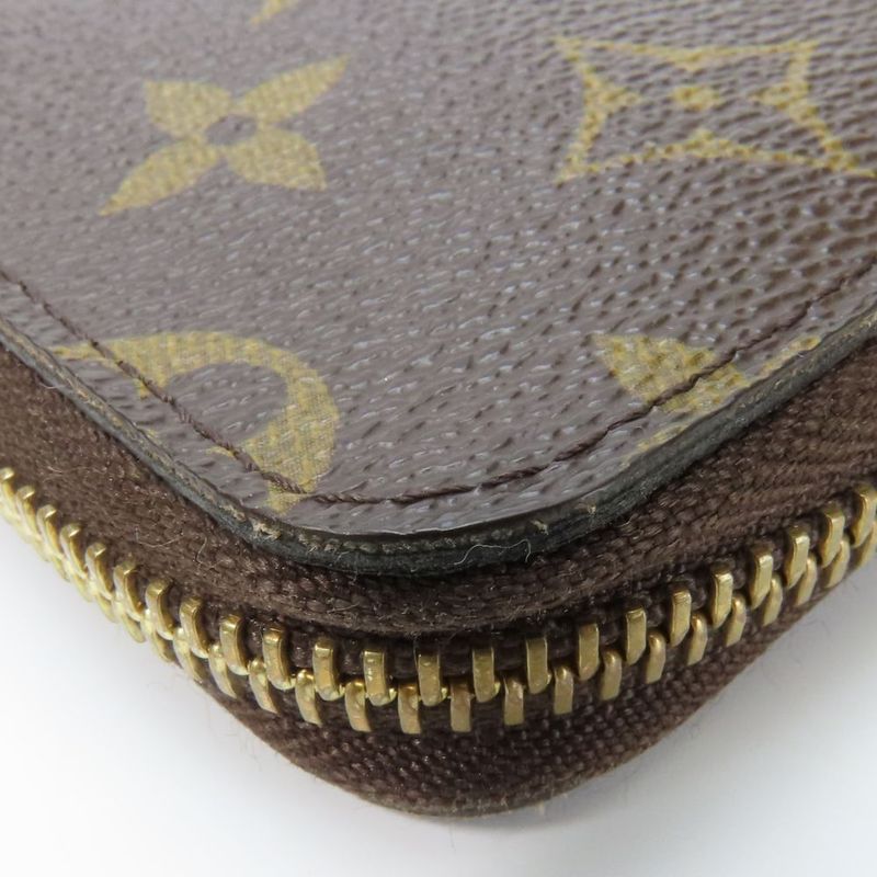 Louis Vuitton Bifold Wallet Zippy Compact Wallet M61440 Monogram Brown Beige