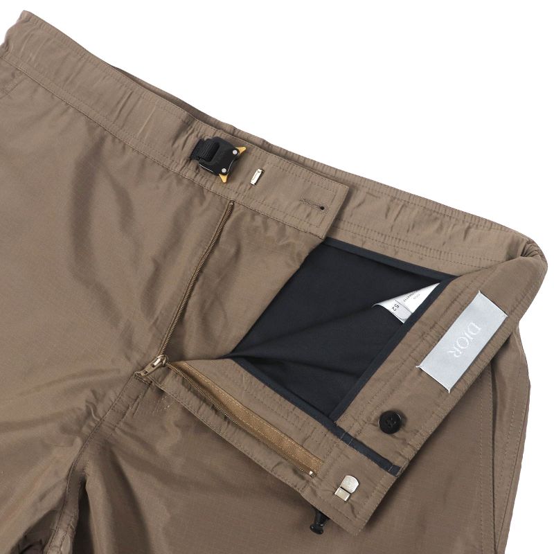 DIOR Christian DIOR Homme 293c179a4717 Buckle Bermuda Logo Patch Shorts Brown 52 Made In
