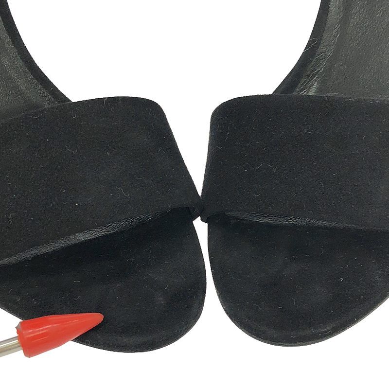 Celine - Phoebe Period Suede Leather Strap Sandals - 36 1 2 - Black - Women's