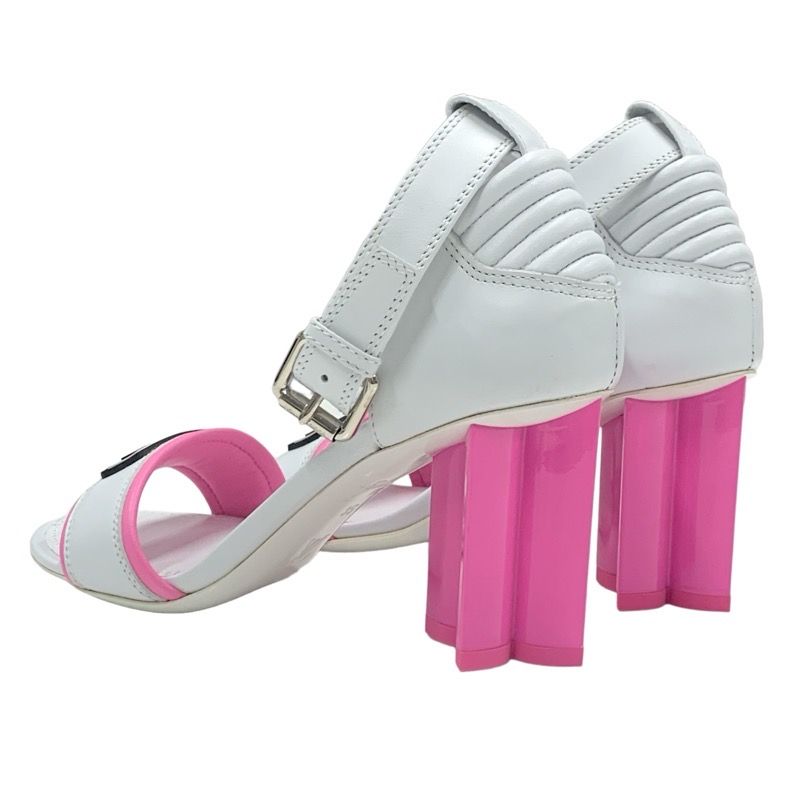 Louis Vuitton Silhouette Line Sandals Shoes Leather White Pink White Unused