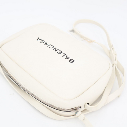 Balenciaga Shoulder Bag Everyday Camera Bag S 489812 White Black Leather