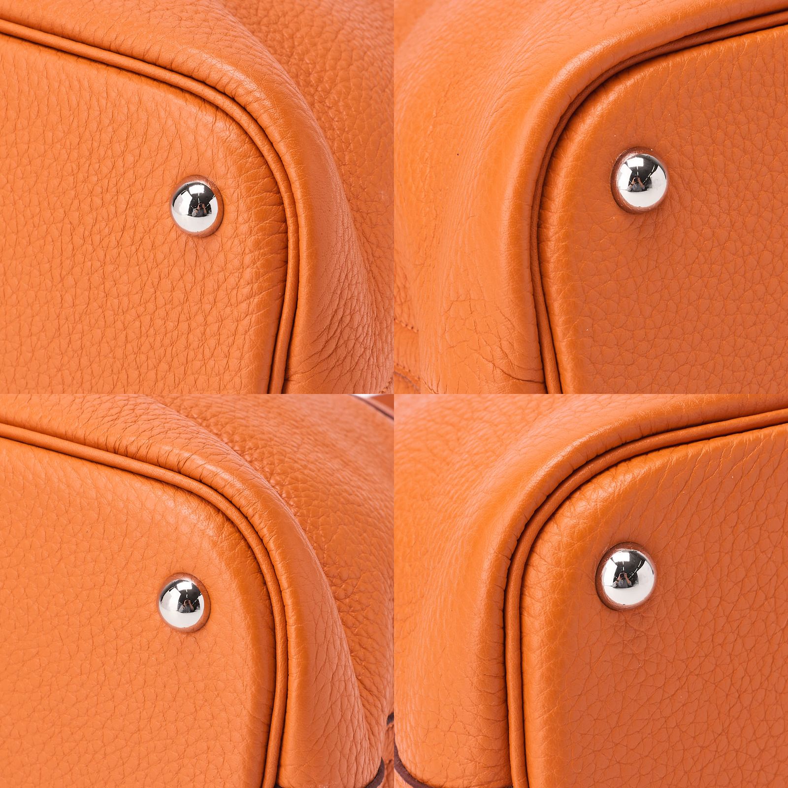 Hermes Bolide 35 Handbag Shoulder Bag Taurillon Clemence Orange Orange (silver