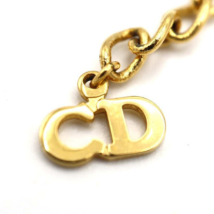Christian DIOR Necklace D Motif Gold Color Approx 7.3g Accessories Bag M1509-1