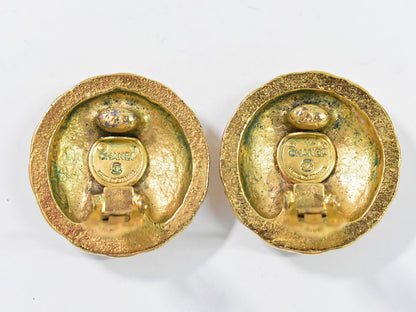Authentic Chanel Coco Mark Earrings GP Gold Plated Coco Mark Accessories