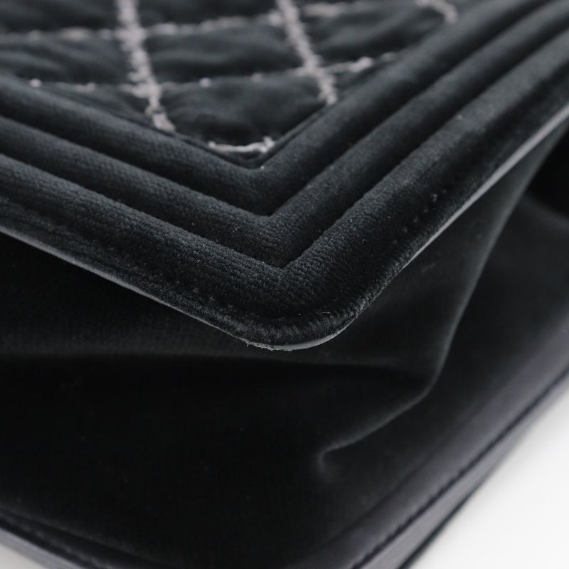 Chanel Boy Chanel 25 Chain Shoulder Matelasse Stitching Velour And Leather