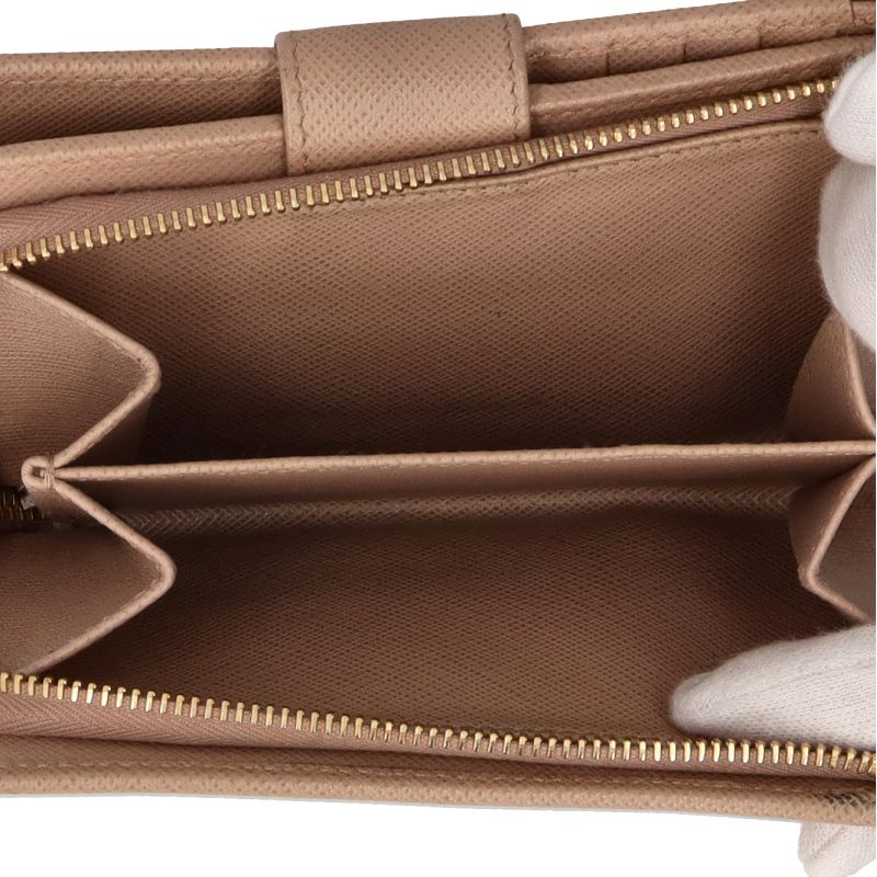 Prada Bifold Wallet 1ml225 Saffiano Women Beige (Cipria)