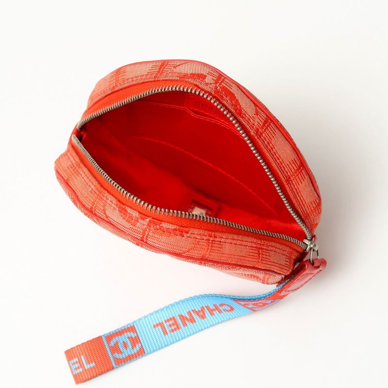 Chanel New Travel Line Accessory Pouch Round Shape CC Logo Coco Mark Made In