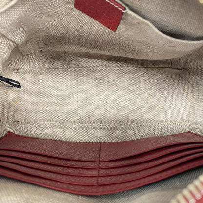 Gucci Shoulder Bag GG Canvas 449413 Canvas Brown Red Chien Pan Gold Hardware