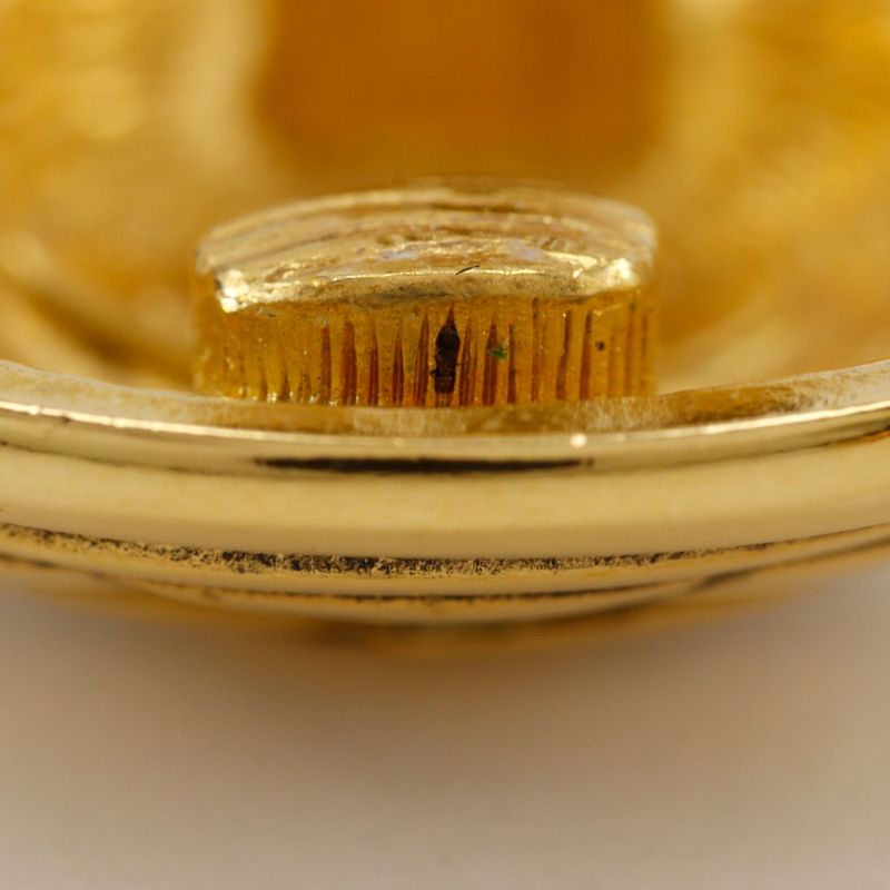 Chanel Coco Mark Matelasse Vintage Gold Plated Ladies 31g Earrings