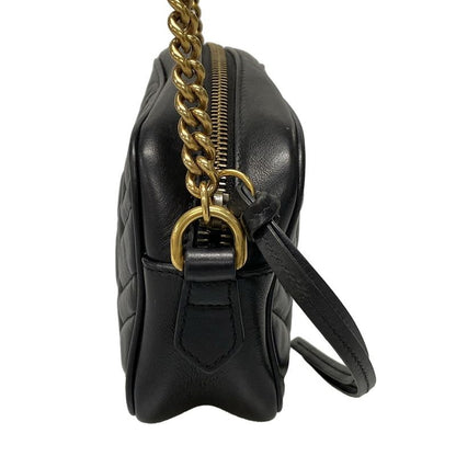 Gucci Shoulder Bag GG Marmont Quilted Mini Bag 448065 Black Chain Shoulder